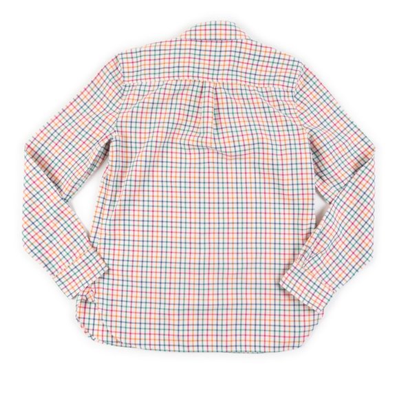 TALBOTS white multicolor check plaid flannel button down shirt size XS - Picture 5 of 8